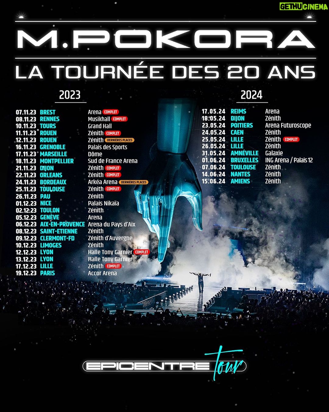 M. Pokora Instagram - Un point sur les dates restantes de la tournée l’équipe. (Hors festivals)