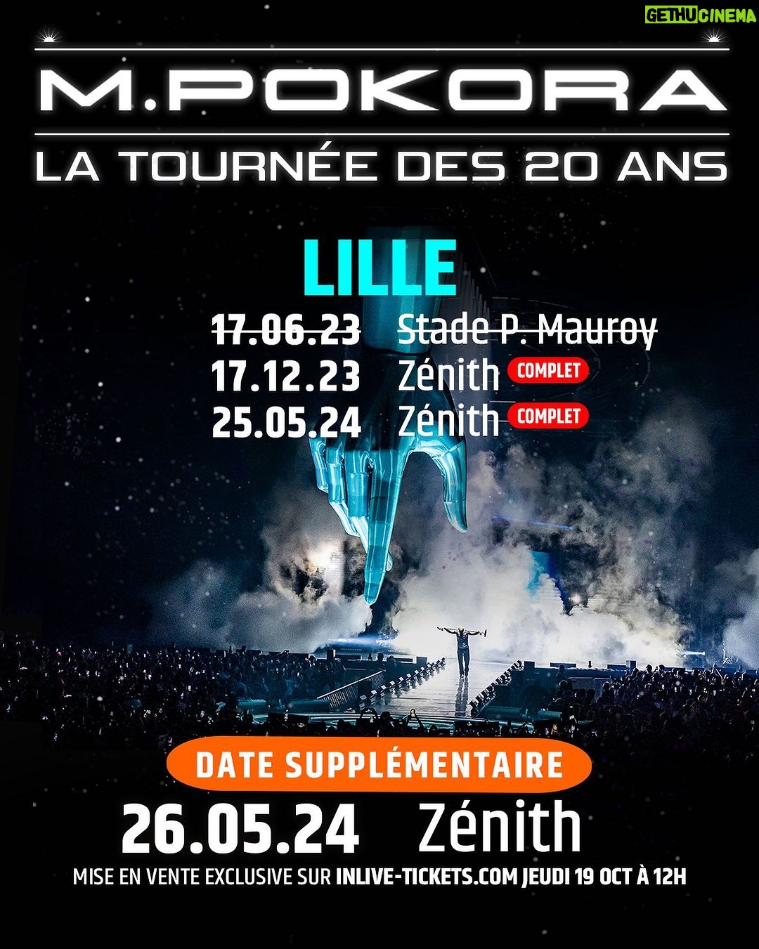 M. Pokora Instagram - Lille vous êtes fous… 🫶🏼 Round 4 le 26 mai 2024! Ouverture pré vente ce jeudi à midi sur inlive-tickets.com et partout ailleurs vendredi midi.