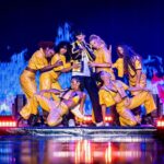 M. Pokora Instagram - Bruxelles dump 🇧🇪: 1. Fam 2. Diable rouge 3. MP’s angels 4. Au coeur du volcan 5. 🥹 6. 40 celcius/ 104 fahrenheit 7. Y a qu’à moi que va ce pantalon cherchez pas… 8. La main divine 9. Squad 📸 @pixelinephoto Palais 12