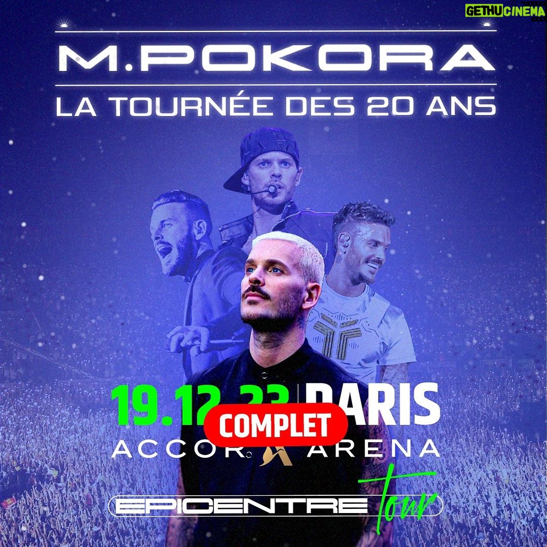 M. Pokora Instagram - Remplir Bercy @accor_arena pour la 11ème fois… ✅ MERCI. On va finir l’année en beauté. À demain. 🫶🏼