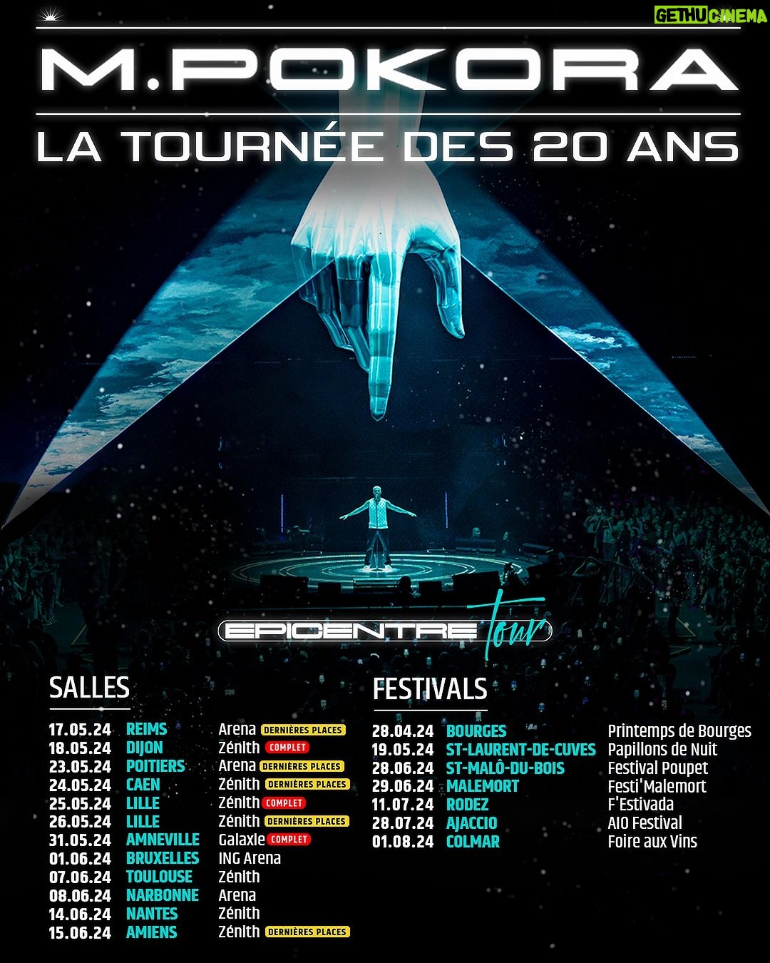 M. Pokora Instagram - Un point sur les dernières dates de la tournée. De nouvelles villes affichent complet (🙏🏼) , d’autres le seront bientôt, ne trainez pas! Lesssssgoooooo!