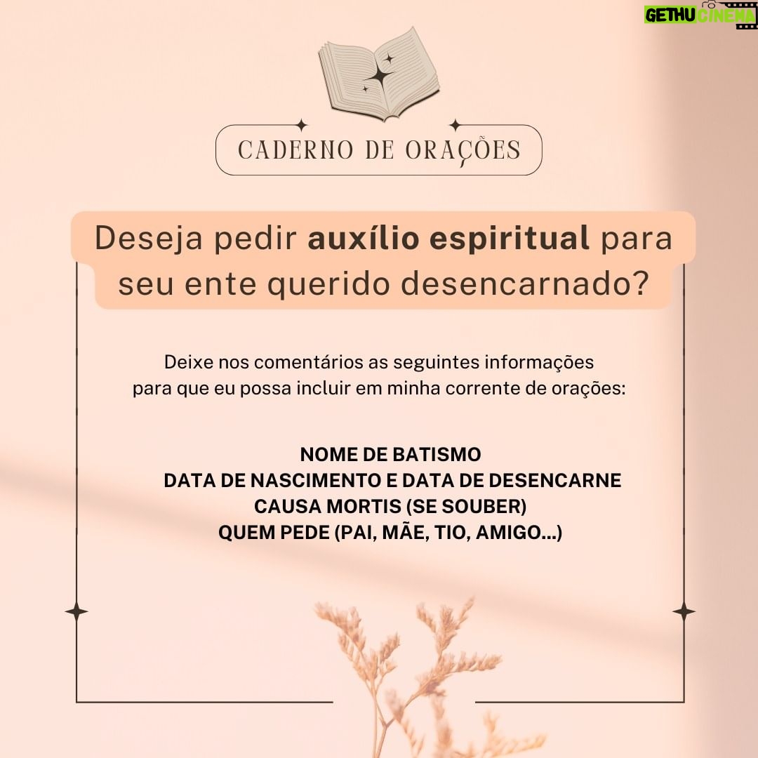 Márcia Fernandes Instagram - Hoje é dia de trazer novamente este post onde vocês podem incluir os nomes de entes queridos desencarnados, os quais vocês sentem que precisam de auxílio em seu progresso espiritual. Irei colocá-los em minha corrente de orações para que a mesma tenha auxílio da corrente médica do astral (Dr. Bezerra de Menezes). 👉 Lembre-se de postar os nomes nos comentários com muita fé. 👉 Aqui, incluam somente os entes queridos desencarnados. Para os encarnados, trarei novamente o post na quarta-feira. 🙌