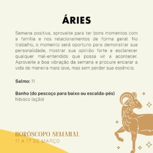 Márcia Fernandes Instagram - 💫 Horóscopo Semanal - 11 a 17 de Março 💫

No dia 11, Mercúrio ingressa em Áries, acelerando os movimentos, trazendo coragem e inquietação. 

No dia 12, Vênus entra em Peixes, nos ensinando a saber como nos doarmos melhor e gerando empatia.

No dia 17, a Lua Crescente em Gêmeos, traz movimentação em nossa comunicação. Nesse dia, o Sol faz conjunção a Netuno, permitindo que a empatia seja a palavra-chave.