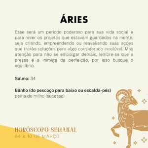 Márcia Fernandes Instagram - 💫 Horóscopo Semanal - 04 a 10 de Março 💫

Na Astrologia, no dia 03, Lua inicia sua fase Minguante em Sagitário, gerando maior leveza e a flexibilidade. 

No dia 04, o movimento favorável entre Mercúrio e Urano, promovem maior diálogo e entendimento. 

No dia 08, Mercúrio em Peixes estará em conjunção com Netuno, trazendo dois dias de muita inspiração, sutileza e abertura espiritual. 

No dia 09, um aspecto tenso entre Marte e Urano, trará a sensação de que tudo pareça estagnado e poderemos ter comportamentos impulsivos e rebeldes. Nesse mesmo dia, o Sol faz um bom aspecto a Urano, oferecendo a oportunidade de contornar as dificuldades e os conflitos por meio das amizades.

No dia 10, a Lua Nova do dia 10 pede maior equilíbrio, pois devido ao fato de Marte permanecer em aspecto tenso com Urano, poderemos estar mais explosivos, irritadiços e impacientes.