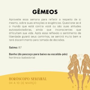 Márcia Fernandes Instagram - 💫 Horóscopo Semanal - 04 a 10 de Março 💫

Na Astrologia, no dia 03, Lua inicia sua fase Minguante em Sagitário, gerando maior leveza e a flexibilidade. 

No dia 04, o movimento favorável entre Mercúrio e Urano, promovem maior diálogo e entendimento. 

No dia 08, Mercúrio em Peixes estará em conjunção com Netuno, trazendo dois dias de muita inspiração, sutileza e abertura espiritual. 

No dia 09, um aspecto tenso entre Marte e Urano, trará a sensação de que tudo pareça estagnado e poderemos ter comportamentos impulsivos e rebeldes. Nesse mesmo dia, o Sol faz um bom aspecto a Urano, oferecendo a oportunidade de contornar as dificuldades e os conflitos por meio das amizades.

No dia 10, a Lua Nova do dia 10 pede maior equilíbrio, pois devido ao fato de Marte permanecer em aspecto tenso com Urano, poderemos estar mais explosivos, irritadiços e impacientes.