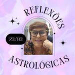 Márcia Fernandes Instagram - Reflexões Astrológicas - 23/03/2024, por Márcia Fernandes Sabedoria do dia: "Um atraso pode ser um sinal divino!" Dia desfavorável para: todos os signos. Lua e Lilith conjuntas em oposição a Vênus e Saturno, geram dependência emocional e apego, bem como melancolia. Aproveite e faça um escalda-pés com folhas de manga para promover alegria. Numerologia: vibração energética 7, gera dinamismo, empreendedorismo e caminhos abertos. Cor indicada: Amarelo. Aroma: Manjerona. Anjo do dia: 04 – ELEMIAH Significado: Deus oculto Hora Favorável: da 1 hora à 1 hora e 20 Salmo: 6 Cristal: Olho de Tigre. Banho indicado: Hortelã. Santo do dia: São Toríbio de Mongrevejo. Curiosidade: Na antiga Roma era o dia das Danças Sagradas Sali, feitas para expulsar os espíritos maléficos do inverno e estimular o crescimento das plantas. Número da Sorte: 11 Harmonize sua casa: colocando uma música alegre e saia dançando contagiando todo o espaço com energias purificadoras. Se puder dançar segurando folhas de mangueira, você atrairá para o ambiente alegria e abundância. Decreto para mudar as energias a seu favor: Eu sou um ser sagrado e divino. Evoluir, evoluir, evoluir!