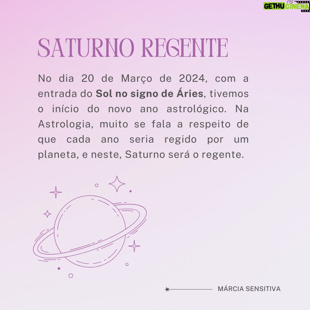 Márcia Fernandes Instagram - Com a chegada do Ano Novo Astrológico, Saturno começa a reger 2024 de forma efetiva. Passem as imagens para o lado 👉 e confiram o que o planeta pode trazer para diversas áreas de nossas vidas nos próximos meses. 🪐