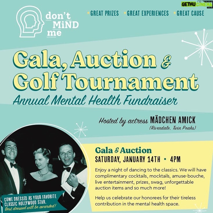 Mädchen Amick Instagram - BIG ANNOUNCEMENT 📣 we’re holding our second annual @dontmindme mental health gala, auction, and golf tournament at the legendary Tamarisk Country Club in Rancho Mirage on Saturday, January 14th and Sunday, January 15th, 2023. We’re honoring Zak Williams (@zakpym), the Entertainment Community Fund (@alifeinthearts), and more for their incredible work in the mental health field. We’ll have special guests and presenters Mariel Hemingway (@marielhemingway), the David Lynch Foundation Los Angeles (@davidlynchfoundation.la), and more presenting our Don’t MIND Me Advocacy, Access, and Action awards to this year’s recipients 💚 If you’d like to join us for this unforgettable weekend, please click the link in bio - tickets go FAST so reserve yours now! Thank you to our sponsors, guests, and mental health community for helping us make this event possible. Join us in the desert for the 3-day holiday weekend as we come together to celebrate, raise awareness, and fundraise for our direct impact mental health scholarship program. See you in 2023 ✨