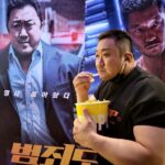 Ma Dong-seok Instagram - 저도 #범죄도시2 보러 왔습니다. 팝콘 이거 라지사이즈 맞죠? ...Is this really a large bucket of popcorn? #TheRoundup