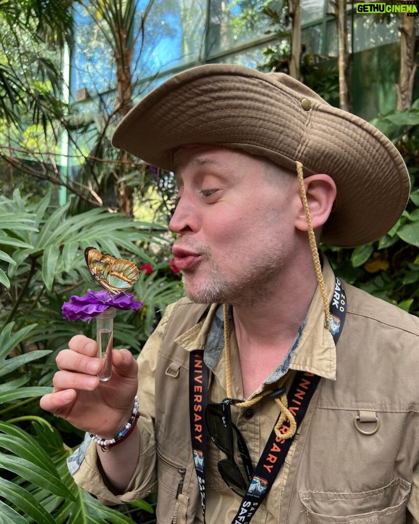 Macaulay Culkin Instagram - Just catching butterflies while at @sdzsafaripark Brenda couldn’t stand that I got one before she did. Thanks so much for hosting our family!