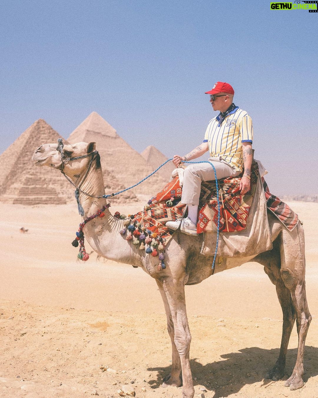Macklemore Instagram - I’ve always wanted to go to the Pyramids. Finally took the solo excursion today…Sacred geometry 🫶🏻🇪🇬🐪