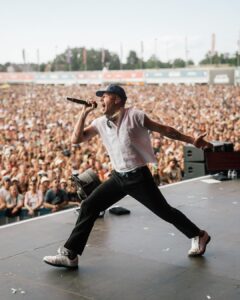 Macklemore Instagram - The face you make after you do 5 shows in 5 days, finish your last verse and know that you gave 100% of everything you had in you. Broken body and all. This is my love. The place where I attempt to channel something much bigger than my doing. Before every show, as the intro music starts I say the same prayers. First it’s the serenity prayer. Then it’s a prayer to help me to get out of my own way/head and be a conduit for whatever comes through me. Be present. Become a vessel. Find gratitude for whatever happens. And give the people a show they’ll never forget. Pukkelpop in Belgium gave me a crowd I’ll never forget. Thank you to everyone that made it one of them ones 💘