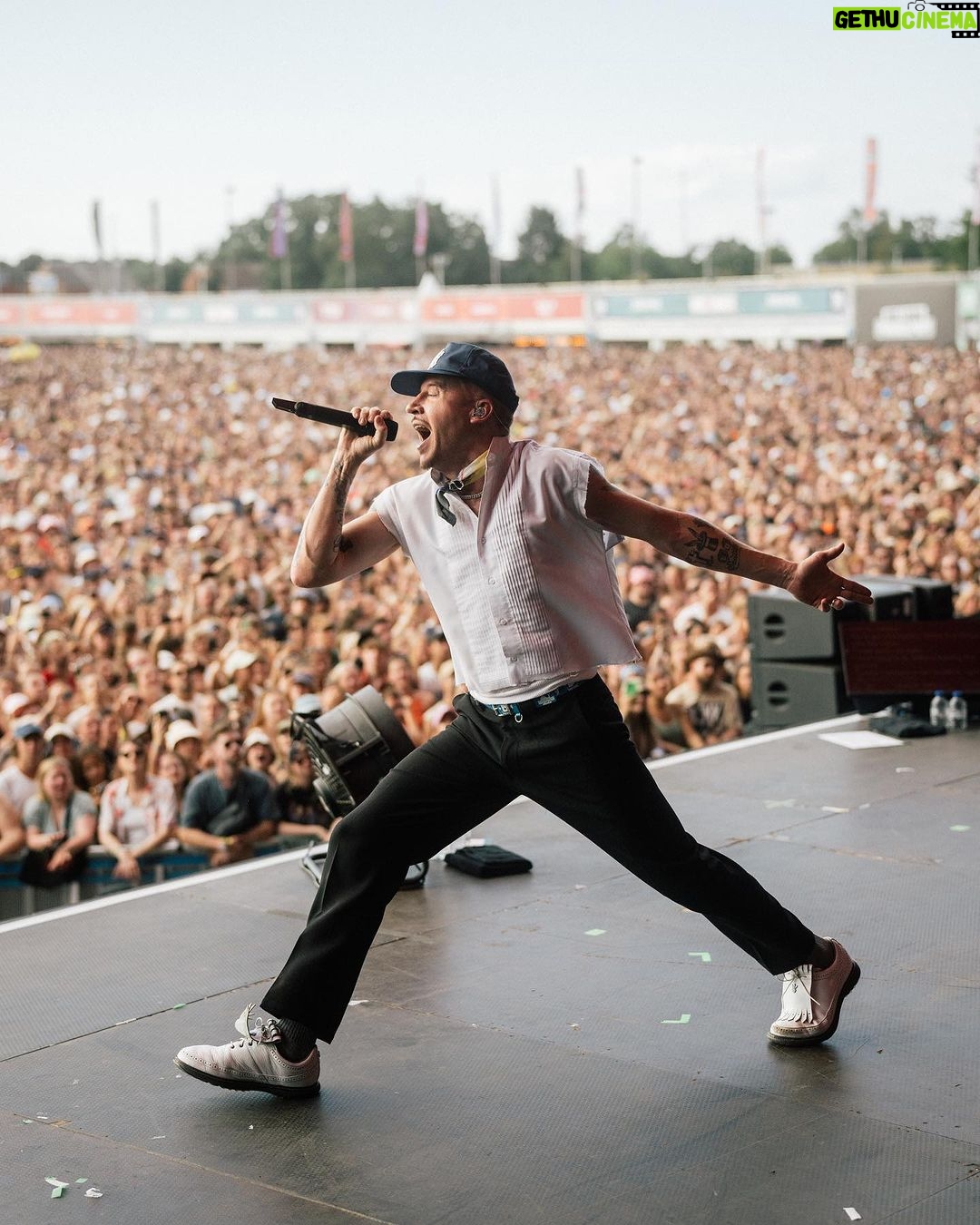 Macklemore Instagram - The face you make after you do 5 shows in 5 days, finish your last verse and know that you gave 100% of everything you had in you. Broken body and all. This is my love. The place where I attempt to channel something much bigger than my doing. Before every show, as the intro music starts I say the same prayers. First it’s the serenity prayer. Then it’s a prayer to help me to get out of my own way/head and be a conduit for whatever comes through me. Be present. Become a vessel. Find gratitude for whatever happens. And give the people a show they’ll never forget. Pukkelpop in Belgium gave me a crowd I’ll never forget. Thank you to everyone that made it one of them ones 💘