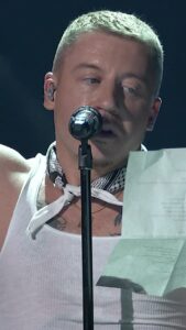 Macklemore Instagram - Free Palestine 🇵🇸…The message is love Climate Pledge Arena