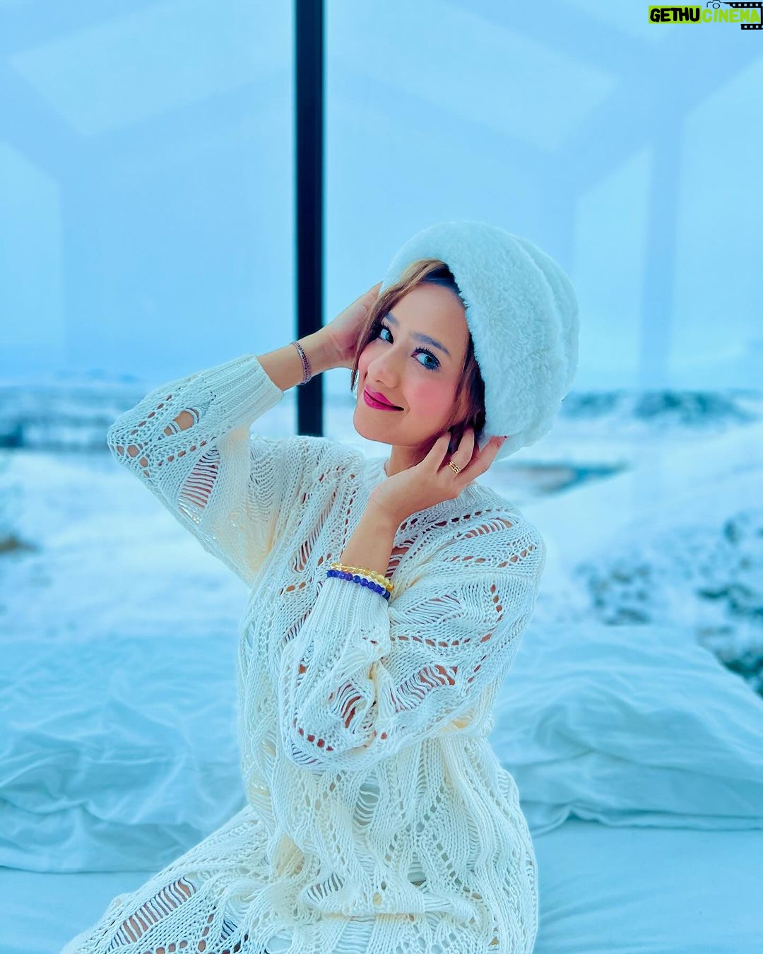 Madalsa Sharma Instagram - We go together like winter and a sweater🤍❄️🧤🧣 . . . . #iceland #thoughtoftheday #madalsasharma #kavya #glasscabin #snow #picoftheday #postoftheday #instadaily #instapic #instagood #instamood #mood #love #actorslife Hella, Iceland