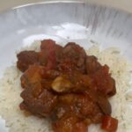 Madisyn Shipman Instagram - Ostrich Goulash is on the menu!🍅🥔 Ostrich meat has so many benefits! - Low in calorie and cholesterol while remaining high in iron and protein - Reduces inflammation - Very low fat content (only 10% of our daily recommendation of saturated fat whereas the same serving of beef would be around 35%) - Given it’s not a mammal the meat is more readily digestible - Ostrich meat is packed with selenium (selenium aids in preventing oxidation in the body. Excessive oxidation can cause damage to the cells) ostrich contains 60% of the daily recommended value!! #healthyrecipes #ostrich #goulash