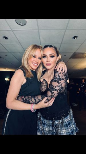 Madonna Instagram - Couldn’t  think of a better way to celebrate International Woman’s Day…………..Then to Sing with @kylieminogue …. On. Stage last night!!!! 

♥️♥️!! Love You Kylie!