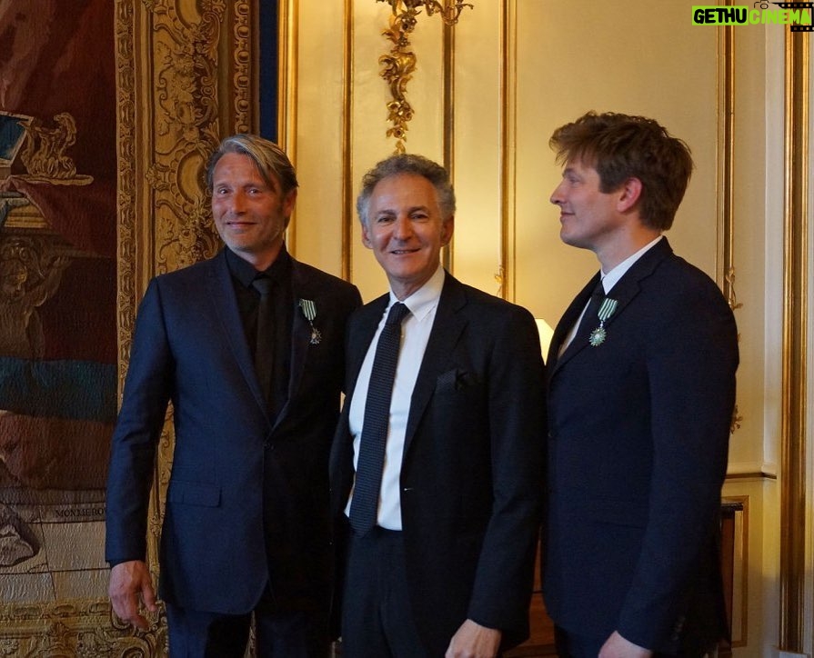 Mads Mikkelsen Instagram - #ThrowbackThursday: 🇫🇷Knighted at the French Embassy in Copenhagen together with Thomas Vinterberg in May 2016. #MadsThursday #France #theofficialmads