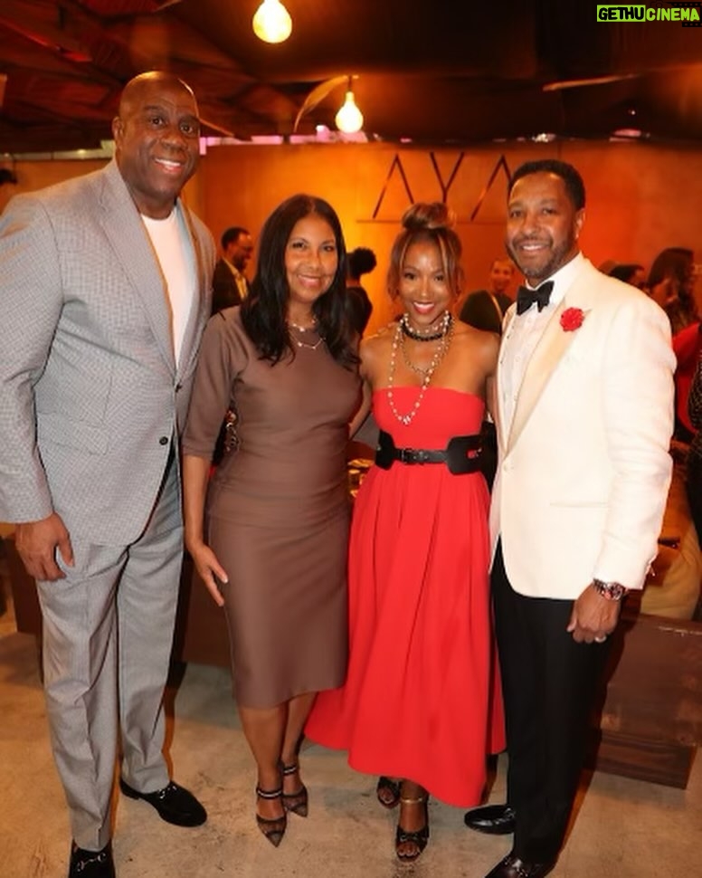 Magic Johnson Instagram - Cookie and I had a fabulous dinner last night for Valentine’s Day at Spago! They had an amazing live band performing. Afterwards, we went to celebrate our friends John and Nikkole Denson-Randolph’s 14th wedding anniversary!
