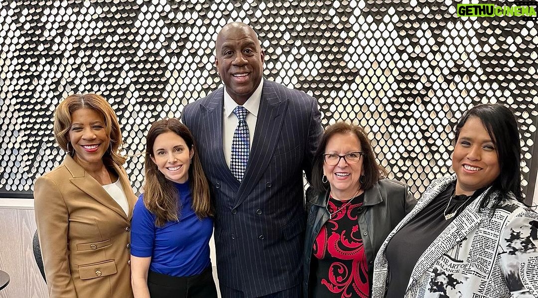 Magic Johnson Instagram - Today was a great day for my company, SodexoMagic, as we celebrated the opening of the new AMEX Centurion lounge in the Hartsfield-Jackson Atlanta International Airport this morning! This is AMEX’s largest lounge in the world, at the most traveled airport in the world, and will be operated by the largest majority minority-owned food & Facilities management company in the US! I had so much fun taking photos and signing items for the AMEX leadership team and on-site employees. SodexoMAGIC and over 100 employees are serving a magical food experience in the ATL Hartsfield Jackson Airport in the E terminal. The buffet features a soul-stirring menu by Atlanta-based Chef Deborah VanTrece, a 2023 James Beard award semi-finalist. AMEX truly honored Black History Month by demonstrating its commitment to supplier and workforce diversity with a world-class supplier diversity partnership. 👏🏾