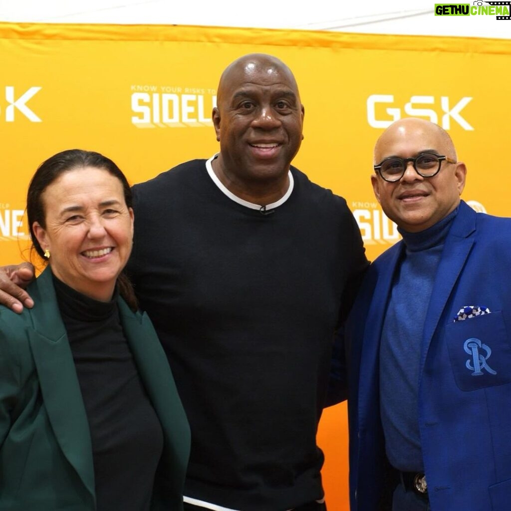 Magic Johnson Instagram - #SponsoredByGSK I am always excited to hit the road for the @sideline_rsv “Community Conversations” event series – and the one yesterday at the West Philadelphia YMCA did not disappoint! I had a great time speaking with other older adults about the risks and potential seriousness of RSV (respiratory syncytial virus) infection and how to help protect themselves. If you’re 60 and over, talk to your doctor or pharmacist about RSV and vaccination. Visit www.SidelineRSV.com for more.