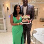 Magic Johnson Instagram - My wife Cookie looks so good in her birthday attire! 😍🔥 We’ve had an amazing time celebrating her today in Turks and Caicos with live music, dancing, food, great company, and a live firework show finale. And of course, I bought her some of her favorite purses for her birthday gifts! I always love seeing her beautiful smile, especially on her special day.