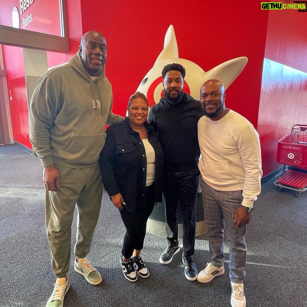 Magic Johnson Instagram - Thank you so much to my Director of Community Relations Shane Jenkins and Target Corporate Giving Senior Manager April Rehberger, for providing a once-in-a-lifetime experience for kids in our community! To former MLB shortstop Jimmy Rollins, Faithful Central Pastor Dr. John-Paul C. Foster, and all of our amazing volunteers, thank you all for helping to make this Target shopping experience so special! Together we helped ensure all of our families had a magical Christmas!