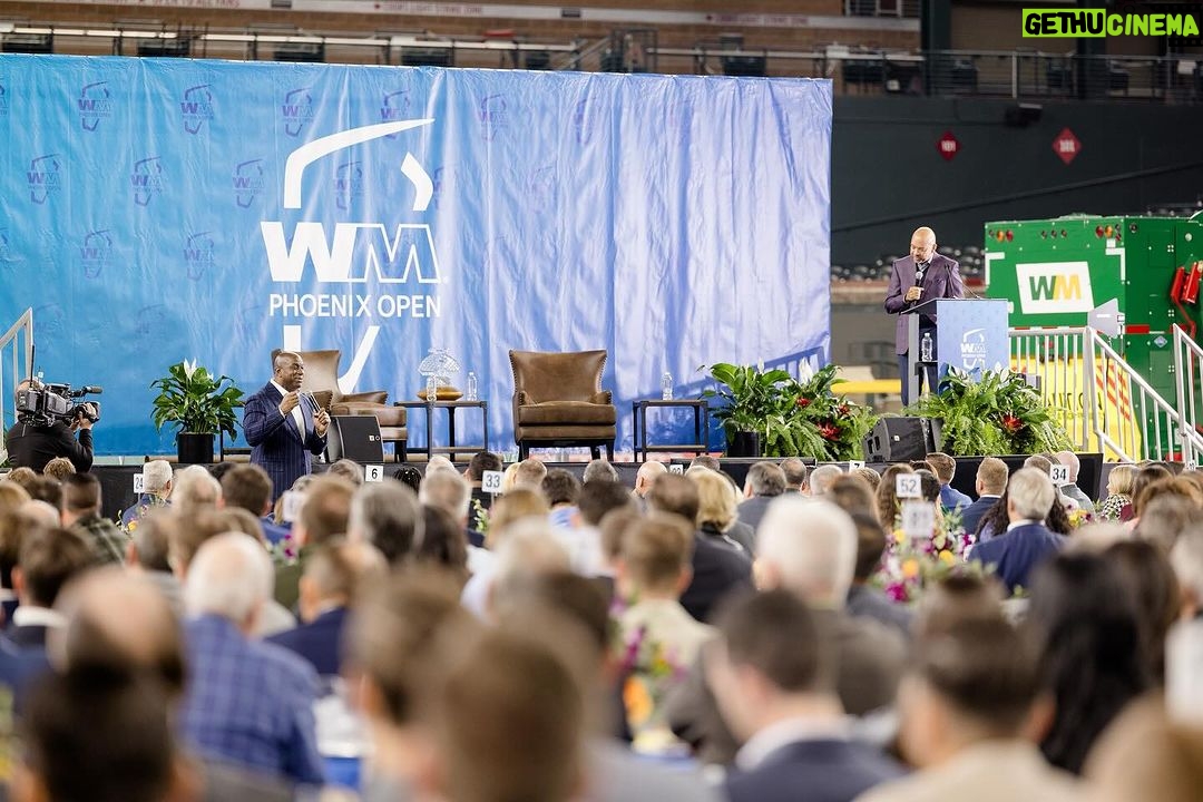 Magic Johnson Instagram - It was a beautiful day at Chase Field in Phoenix, Arizona where I got to speak to over 1,400 people at the Waste Management (WM) Phoenix Open Tee-Off Luncheon, hosted by The Thunderbirds. I want to thank my friend and business partner Kyle Bell for the invitation to speak. The event was moderated by my good friend, hall of famer and Pardon the Interruption co-host Michael Wilbon! The Thunderbirds have raised more than $190 million for Arizona Charities in its 88-year history as one of the five longest-running events on the PGA TOUR. Thank you to Tournament Chairman George Thimsen, Chris Karas, and this incredible organization for having me here today!