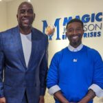 Magic Johnson Instagram - I’m so excited to announce the return of my son Andre Johnson to Magic Johnson Enterprises (MJE) as Executive Vice President! Andre is a great addition to the team and will help facilitate our expansion into new industries and work with our existing partners. Over the past decades, Andre has diversified experiences working for Canyon Johnson, a global investment company, and then transitioning to artificial intelligence and technology with roles at the Virtual Reality Company, Mythical Games and most recently, SimWin Sports. The timing couldn’t be better as MJE continues to grow and elevate to new heights with ownership in 5 teams including the Washington Commanders, Los Angeles Dodgers and Los Angeles Football Club (LAFC); SodexoMagic, a $26 billion life insurance company Equitrust, and our infrastructure fund Johnson Loop Capital (JLC).