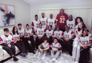 Magic Johnson Instagram - Back home with my family enjoying a blessed thanksgiving. On behalf of me, Cookie, my mother Christine, and the entire Johnson family we wish everyone a Happy Thanksgiving!! 

My family and I thought we’d enjoy some turkey, dressing, and all this incredible food sporting our Commanders swag!