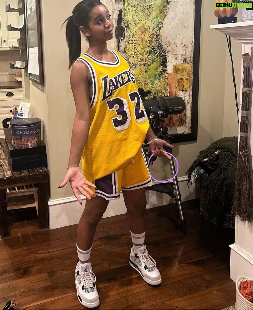 Magic Johnson Instagram - Check out my grandkids for Halloween! My granddaughter wanted to dress up as pop pop this year and she did a heck of a job! My grandson is very cool and dressed up as Ice Spice haha! We thank God everyday my son Andre and his wife Lisa blessed us with both of them!
