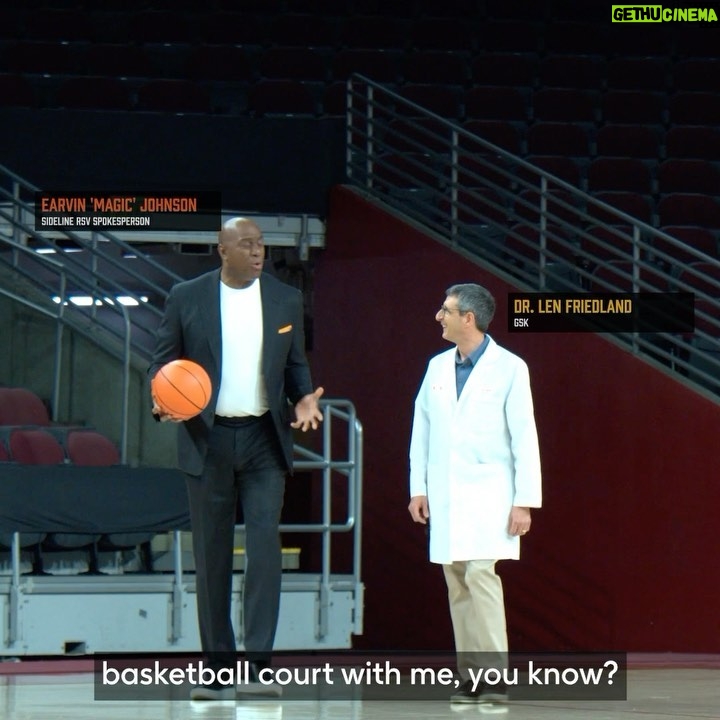 Magic Johnson Instagram - #SponsoredByGSK I joined Dr. Len on the court to play a friendly game of R-S-V (like H-O-R-S-E 🍎 📖) and learn the facts about respiratory syncytial virus. It was a lot of fun to talk about public health in my element, on the basketball court! My health is a top priority and that’s why I want to help older adults understand their risks to help #SidelineRSV. Want to see if Dr. Len makes the shot? Visit SidelineRSV.com to see for yourself, and if you’re 60 years of age or older, be sure to speak with your doctor or pharmacist about RSV and vaccination.
