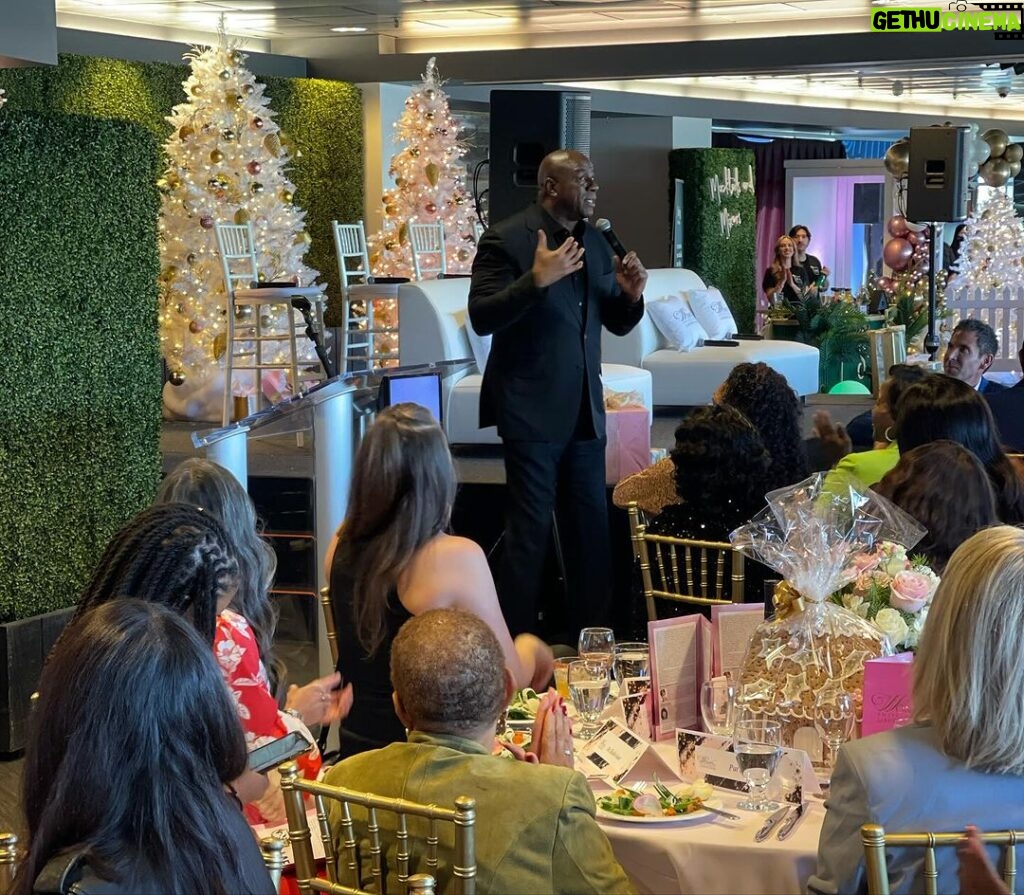Magic Johnson Instagram - I’m so grateful to have spent the morning at the 10th Annual Women in Entertainment Luncheon with so many powerful, smart, and brilliant women making a difference in the world! Thank you to Tamala Lewis for hosting an incredible event and honoring me with the 2023 Inspiration Award 🙏🏾 I’m so glad I got to see Carson Mayor Lula Davis-Holmes and Congresswoman Maxine Waters, one of the most powerful women in the world and my great friend. We’ve been able to do great things together in the Black communities across the United States!