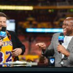 Magic Johnson Instagram - I had a good time with the cast of Thursday Night football Tony Gonzalez, Ryan Fitzpatrick, Charissa Thompson, Andrew Whitworth and Richard Sherman! Tonight we didn’t play with any intensity or fire. We didn’t compete in the first half and got down 27-3 heading into halftime. It was too big of a hole to climb out of and that is why we ended up losing 40-20. #TNFonPrime