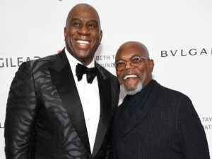 Magic Johnson Instagram - To our great friends Angela Bassett and Courtney B. Vance, thank you for hosting last night’s gala and bringing the fun and laughs like always. It wouldn’t have been a party without an epic performance from the legendary 7-time Grammy Award winning artist and the empress of soul Gladys Knight! 

To all of our family, friends, and business partners, thank you for supporting us at this special event and writing checks for a great cause. Sam and LaTanya Jackson, thank you for your contribution and appearance. John and Vicki Palmer, Josh and Marjorie Harris, Judge Greg Mathis and Linda Mathis, Kyle and Brittany Bell, Lakers, Dodgers, LAFC, Mike Triplett and Cigna, Equitrust, JLC, SodexoMagic, Grant Tani Barash & Altman, H.Wood media, and Canyon Partners; We are humbled by the turnout. This is the most successful Ball to End AIDS and the most money raised in the history of the event!

📸: Getty Images