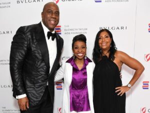 Magic Johnson Instagram - To our great friends Angela Bassett and Courtney B. Vance, thank you for hosting last night’s gala and bringing the fun and laughs like always. It wouldn’t have been a party without an epic performance from the legendary 7-time Grammy Award winning artist and the empress of soul Gladys Knight! 

To all of our family, friends, and business partners, thank you for supporting us at this special event and writing checks for a great cause. Sam and LaTanya Jackson, thank you for your contribution and appearance. John and Vicki Palmer, Josh and Marjorie Harris, Judge Greg Mathis and Linda Mathis, Kyle and Brittany Bell, Lakers, Dodgers, LAFC, Mike Triplett and Cigna, Equitrust, JLC, SodexoMagic, Grant Tani Barash & Altman, H.Wood media, and Canyon Partners; We are humbled by the turnout. This is the most successful Ball to End AIDS and the most money raised in the history of the event!

📸: Getty Images