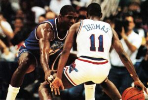 Magic Johnson Instagram - The 1992 All-Star game is a core memory of mine! I owe so much to Commissioner David Stern allowing me to play in the game and helping me change the world after my diagnosis. Love the last couple minutes of the game, competing against my two good friends and NBA greats Michael Jordan and Isiah Thomas. Looking forward to watching this year’s All-Stars play tonight!