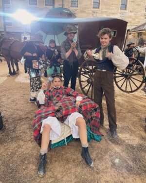 Maia Mitchell Instagram - Dodge is finally out in the UK so here’s some (sweaty) BTS to celebrate the occasion! All eps of The Artful Dodger are available to stream now on @disneyplusuk 🫡