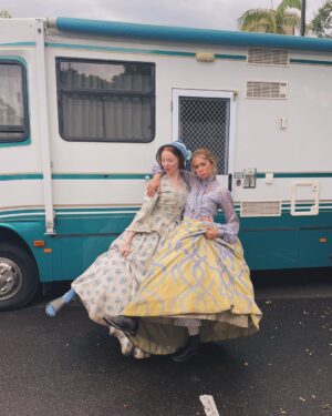 Maia Mitchell Instagram - Dodge is finally out in the UK so here’s some (sweaty) BTS to celebrate the occasion! All eps of The Artful Dodger are available to stream now on @disneyplusuk 🫡
