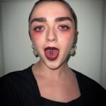 Maisie Williams Instagram – Annie Lennox, trinket knickers, paper clips, scary faces, and toast. 
here are some of my unimaginable looks from the week.
now i shall retire from social media until Paris x

Make up: @zoetaylormakeup and @barikhalique 
Hair: @bentalbott @claire__grech and @christophergatthair 

Thank you @harris_reed
@maisonmargiela @harry_lambert 
@stefan_cooke 
@chopovalowena 
@missomalondon 
@mainslondon 
@simonerocha_

@fairmonthotels @thesavoylondon The Savoy Hotel, The Strand, London