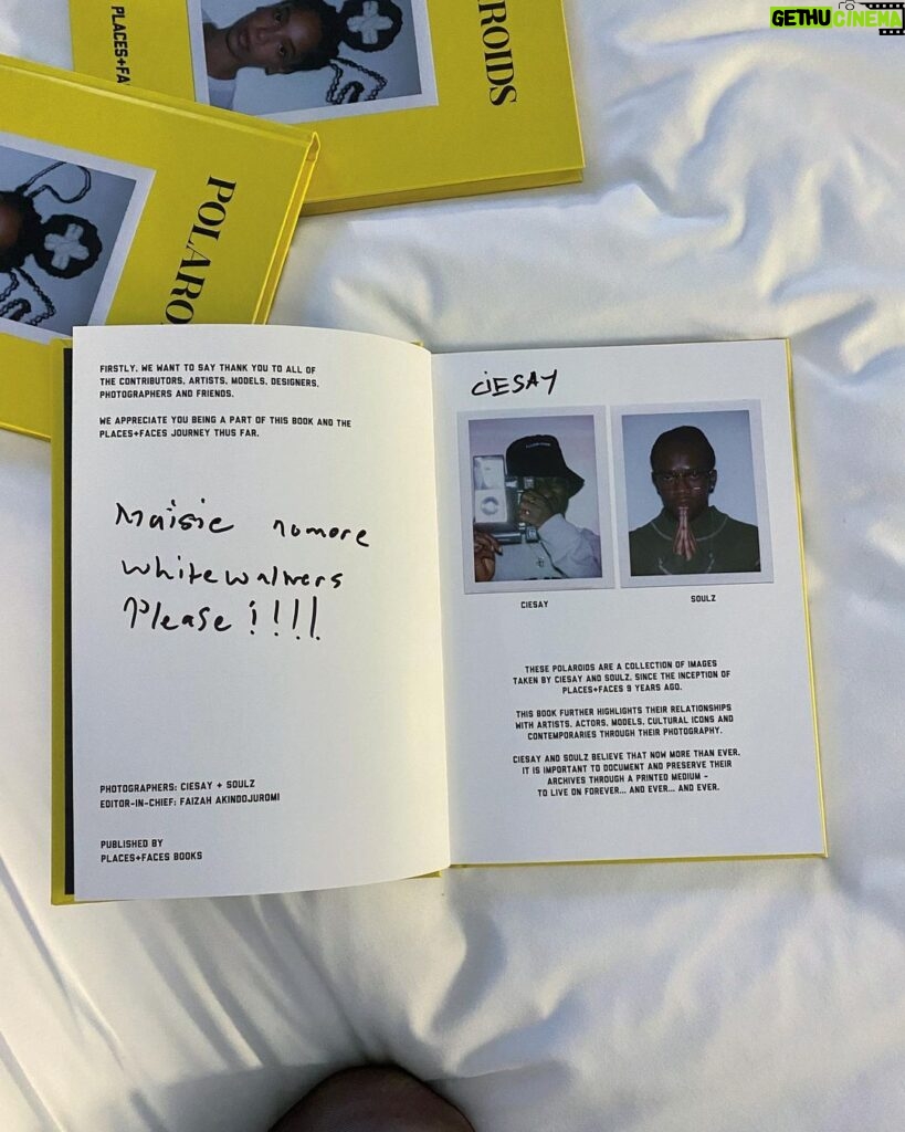 Maisie Williams Instagram - places + faces polaroids. i am uplifted 🌛🧃📿 love to everyone who worked on the book, it is exquisite 🤌🏻 London, United Kingdom