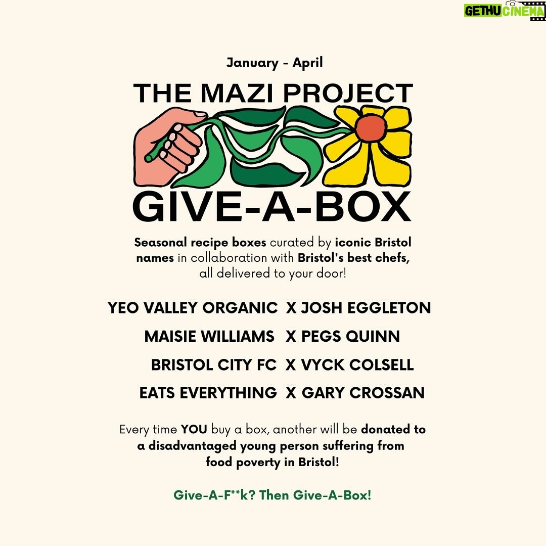 Maisie Williams Instagram - Bristol/South-West people❗️ i teamed up with Pegs Quinn from @sonnystores to take part in @themaziproject give-a-box campaign 🍳 it’s simple; we designed three delicious recipes and meal kits for you to purchase, and every time you buy a box, another will be donated to a disadvantaged young person suffering food poverty in Bristol 💌 each box contains all the ingredients needed for you to prepare three delicious recipes with storecupboard ingredients from Belazu, and fantastic produce sourced from small-scale, local suppliers🌍 Give-A-F**k? Then Give-A-Box #giveabox #linkinbio Bristol, United Kingdom