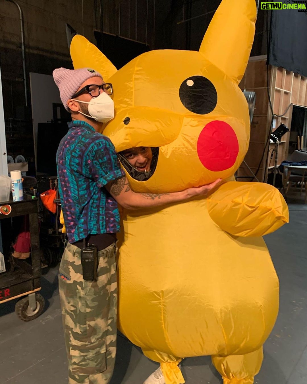 Maitreyi Ramakrishnan Instagram - Who’s that Pokémon!?⚡️💛 In the quick moments I had free time while filming, these are the shenanigans I’d get up to. Shooting in the middle of a pandemic can be tough on your mental health so you gotta make sure you’re able to have some laughs. This is what I came up with to surprise the crew and honestly, probably will do this on all my future projects💛😂 (I did this on multiple days because I mean it really was absolutely fun)