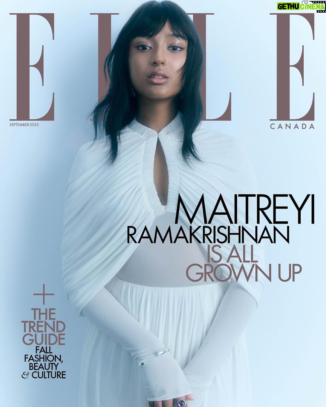 Maitreyi Ramakrishnan Instagram - Growing up seeing @ellecanada everywhere to being on the cover. This shoot was an absolute dream and so was everyone involved. Stay tuned for moreš¤ (This content was captured prior to the SAG-AFTRA strike.) Photographer @carlosalyse Creative director @olivia_leblanc Stylist @jaclynbonavota (@cadreartists) Makeup artist @sabrinarinaldimakeup (@theproject.agency, using @charlottetilbury and @decreeskincare) Hairstylist @andrewly for @oribe Producer @penelope.lm Photography assistants @jeffjamieson and @tom_wood_photo Stylist assistant @meganshantz Interview @joannafox