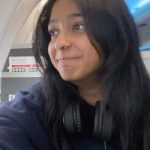 Maitreyi Ramakrishnan Instagram - THREE PEOPLES CHOICE NOMINATIONS!! BEST COMEDY, BEST FEMALE TV STAR, BEST COMEDY STAR!🌟✨ Link in my bio to vote!❤️✈️ (there was no one around to film me so I had to be creative🥲) @peopleschoice @neverhaveiever shoutout @aircanada for dealing with my shenanigans