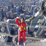 Maitreyi Ramakrishnan Instagram - throwback to when I came home to Canada and the first thing I did was go with @planinternational @plancanada to do the CN tower edge walk. I loved seeing this beautiful view that also included seeing all the traffic I’d have to deal with on the way home😐😂