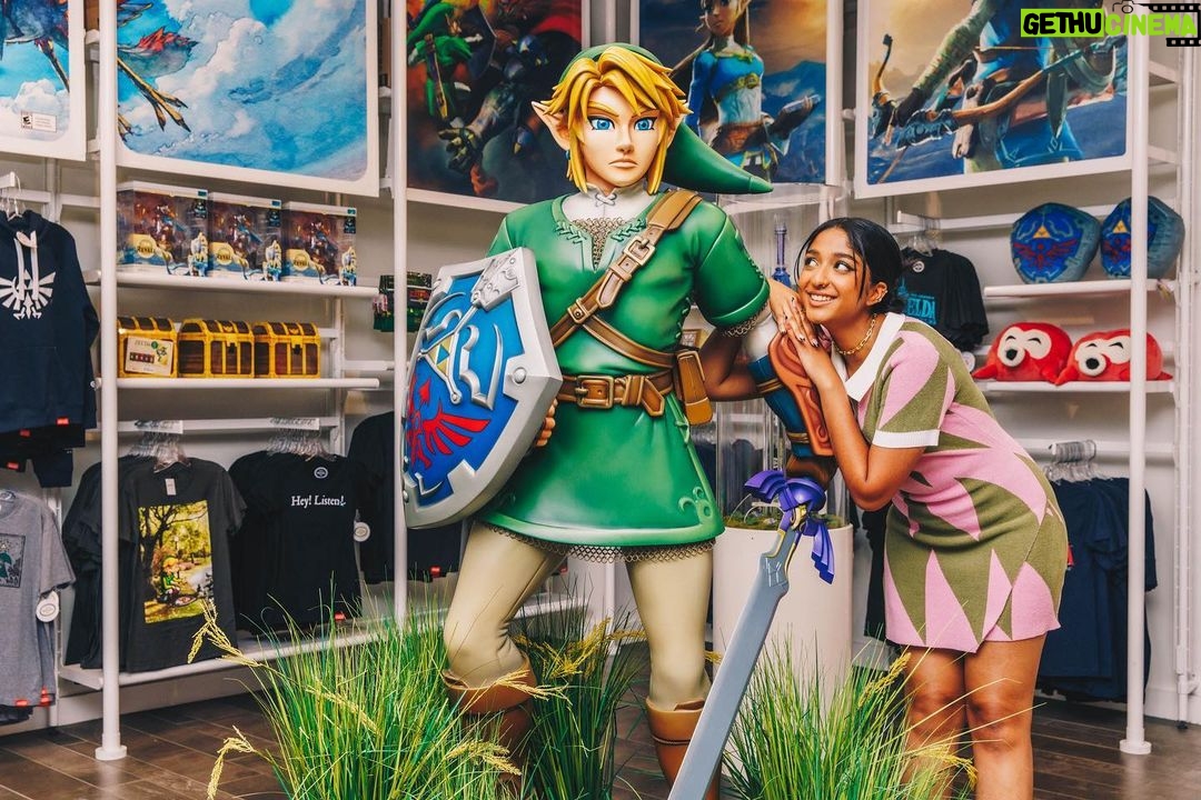 Maitreyi Ramakrishnan Instagram - A wild Maitreyi has appeared!⚡️ @thrillist got to write an article about me while I ran around the @nintendonyc store like a kid in a candy store. Be sure to check out me being a PEAK nerd🥹❤️ 📸: @colesaladinophoto