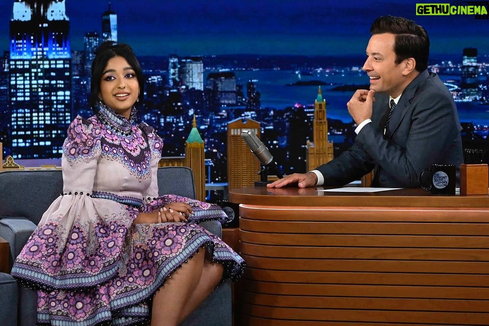 Maitreyi Ramakrishnan Instagram - thank you @jimmyfallon for dancing with me and reminiscing my bowl cut days. let’s do it again soon🤪 The Tonight Show Starring Jimmy Fallon