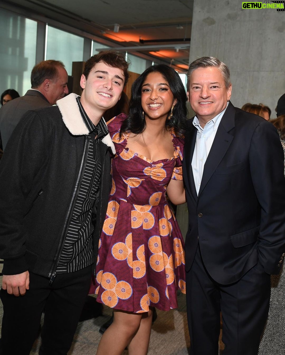 Maitreyi Ramakrishnan Instagram - Had a blast celebrating the new @netflixca office in Toronto! Thank you for inviting my Mississaugan self. My house warming gift is in the mail I swear🛋️🪴❤️(ALSO THERES A ROOM NAMED AFTER DEVI?? WHAT??) 📸: courtesy of George Pimentel/Netflix