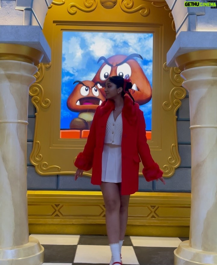 Maitreyi Ramakrishnan Instagram - Words can’t even describe how happy I was to be on a red carpet talking about my love for Nintendo and then get to go to the Super Nintendo World theme park right after. But I can say I cried just walking through the park and honestly I’m not ashamed about it. Childhood dreams came true😭🍄 Huge thankyou to @unistudios and @nintendoamerica for such an amazing time❤️ swipe to the end for a (not really) surprise Universal Studios Hollywood